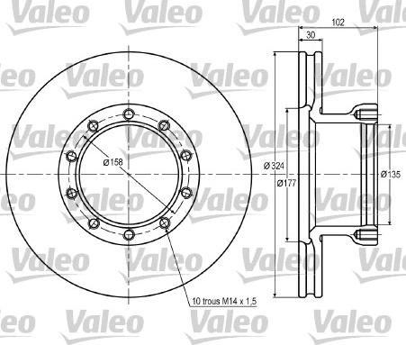 Valeo 187014 - Bremžu diski ps1.lv