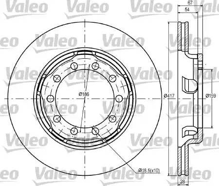 Valeo 187080 - Bremžu diski ps1.lv