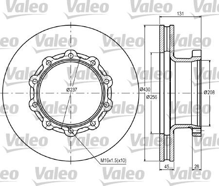 Valeo 187070 - Bremžu diski ps1.lv