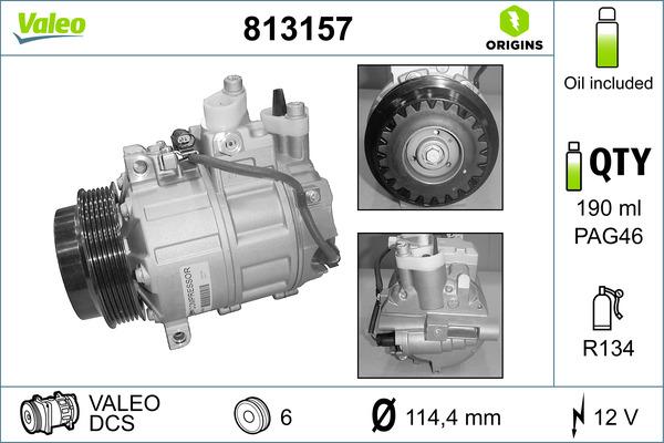 Valeo 813157 - Kompresors, Gaisa kond. sistēma ps1.lv