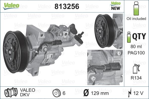 Valeo 813256 - Kompresors, Gaisa kond. sistēma ps1.lv