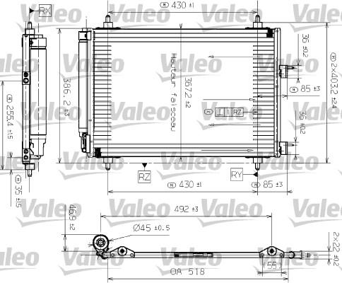 Valeo 817524 - Kondensators, Gaisa kond. sistēma ps1.lv