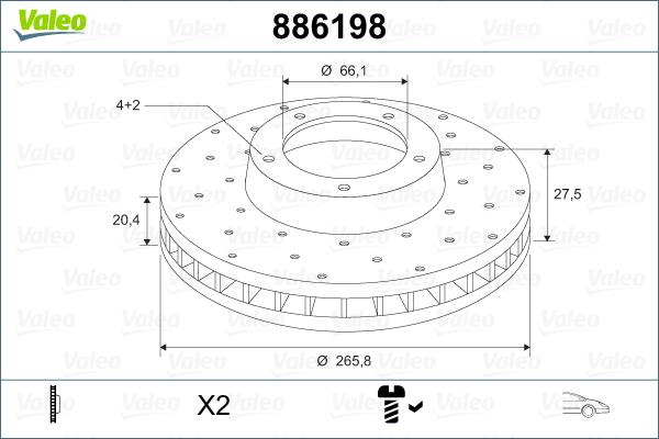 Valeo 886198 - Bremžu diski ps1.lv