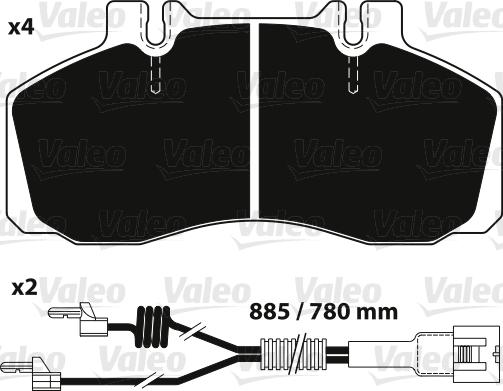 Valeo 882241 - Bremžu uzliku kompl., Disku bremzes ps1.lv