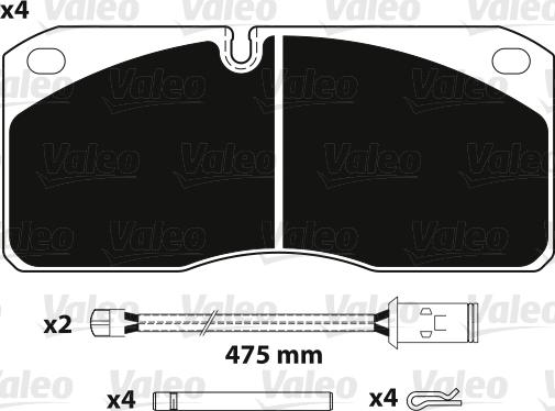 Valeo 882258 - Bremžu uzliku kompl., Disku bremzes ps1.lv