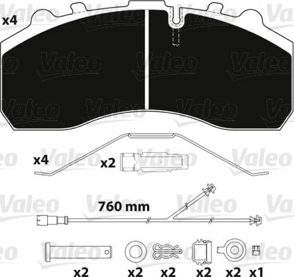 Valeo 882203 - Bremžu uzliku kompl., Disku bremzes ps1.lv