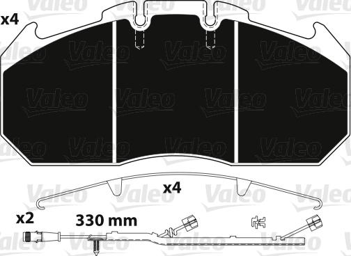 Valeo 882219 - Bremžu uzliku kompl., Disku bremzes ps1.lv