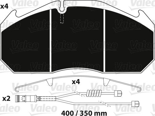 Valeo 882216 - Bremžu uzliku kompl., Disku bremzes ps1.lv