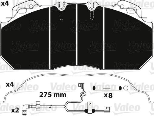 Valeo 882218 - Bremžu uzliku kompl., Disku bremzes ps1.lv