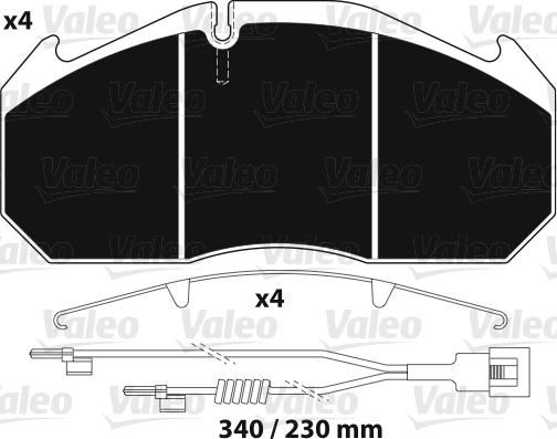 Valeo 882213 - Bremžu uzliku kompl., Disku bremzes ps1.lv