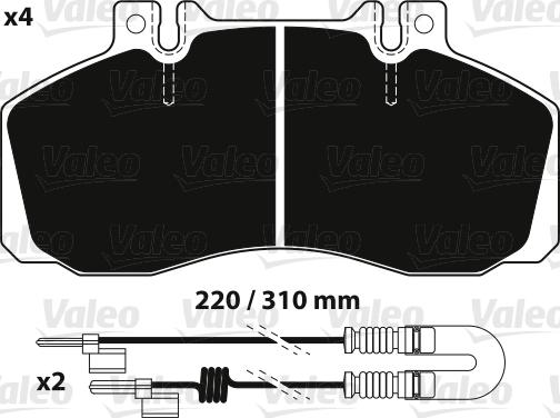 Valeo 882239 - Bremžu uzliku kompl., Disku bremzes ps1.lv