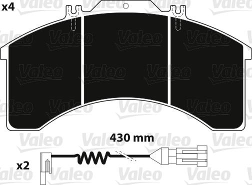 Valeo 882237 - Bremžu uzliku kompl., Disku bremzes ps1.lv