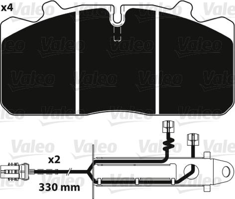 Valeo 882229 - Bremžu uzliku kompl., Disku bremzes ps1.lv