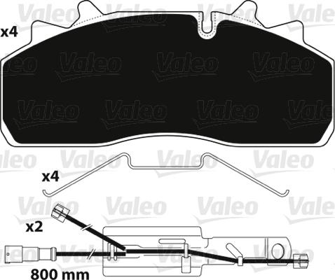 Valeo 882227 - Bremžu uzliku kompl., Disku bremzes ps1.lv