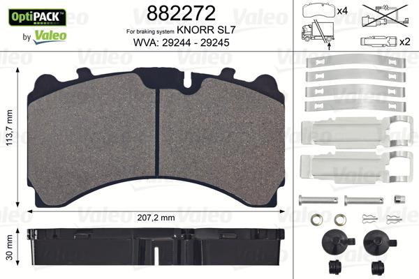 Valeo 882272 - Bremžu uzliku kompl., Disku bremzes ps1.lv