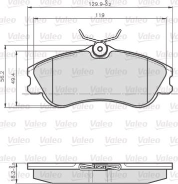 Valeo 873124 - Bremžu uzliku kompl., Disku bremzes ps1.lv