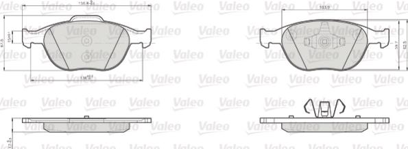 Valeo 872440 - Bremžu uzliku kompl., Disku bremzes ps1.lv