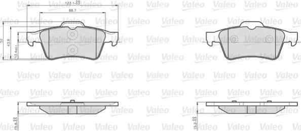 Valeo 872482 - Bremžu uzliku kompl., Disku bremzes ps1.lv