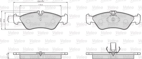 Valeo 872661 - Bremžu uzliku kompl., Disku bremzes ps1.lv