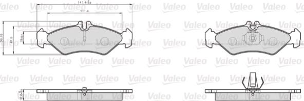 Valeo 872621 - Bremžu uzliku kompl., Disku bremzes ps1.lv