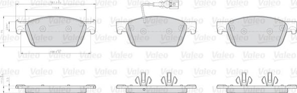 Valeo 872623 - Bremžu uzliku kompl., Disku bremzes ps1.lv