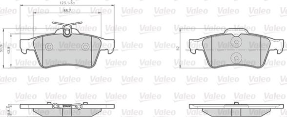 Valeo 872137 - Bremžu uzliku kompl., Disku bremzes ps1.lv