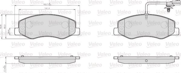 Valeo 872172 - Bremžu uzliku kompl., Disku bremzes ps1.lv