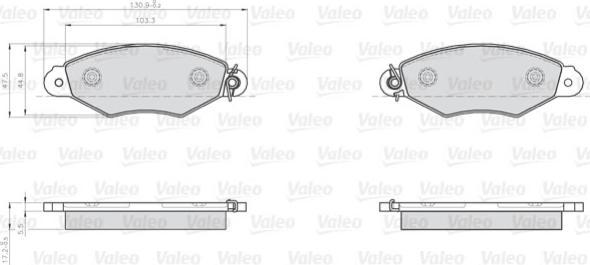 Valeo 872807 - Bremžu uzliku kompl., Disku bremzes ps1.lv