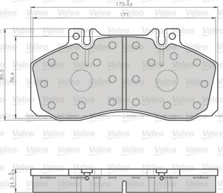 Valeo 872835 - Bremžu uzliku kompl., Disku bremzes ps1.lv