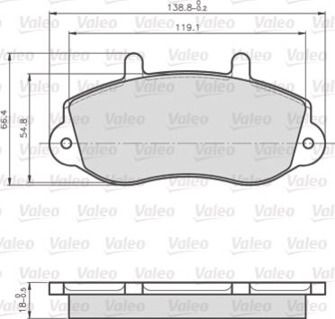 Valeo 872302 - Bremžu uzliku kompl., Disku bremzes ps1.lv