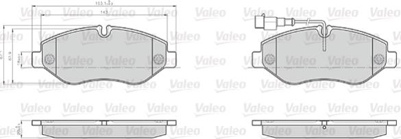 Valeo 872230 - Bremžu uzliku kompl., Disku bremzes ps1.lv