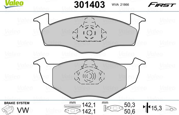 Valeo 301403 - Bremžu uzliku kompl., Disku bremzes ps1.lv