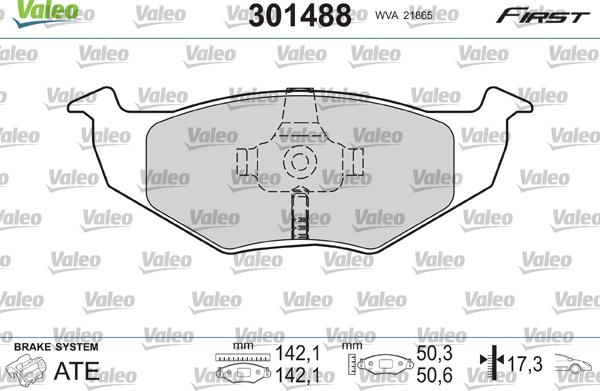 Valeo 301488 - Bremžu uzliku kompl., Disku bremzes ps1.lv