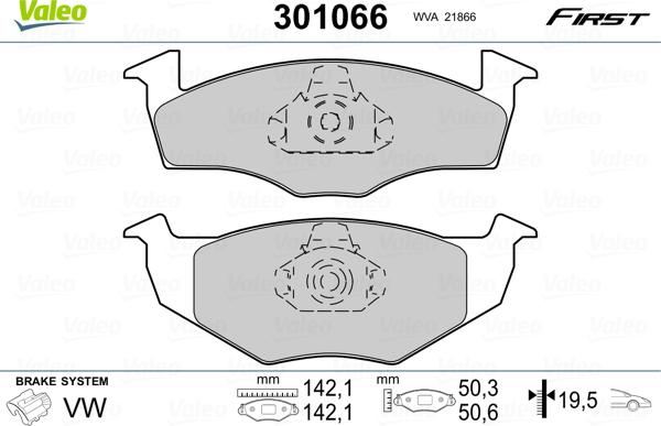 Valeo 301066 - Bremžu uzliku kompl., Disku bremzes ps1.lv