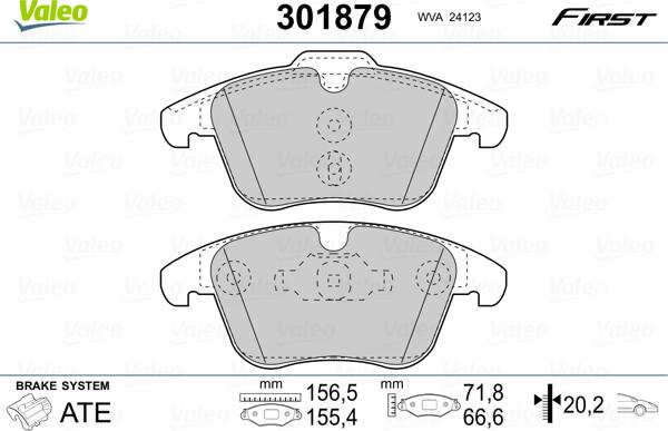 Valeo 301879 - Bremžu uzliku kompl., Disku bremzes ps1.lv