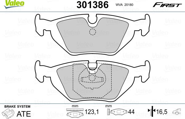 Valeo 301386 - Bremžu uzliku kompl., Disku bremzes ps1.lv