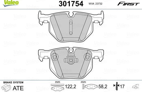 Valeo 301754 - Bremžu uzliku kompl., Disku bremzes ps1.lv