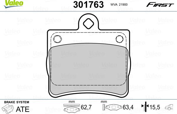 Valeo 301763 - Bremžu uzliku kompl., Disku bremzes ps1.lv