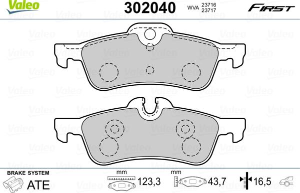 Valeo 302040 - Bremžu uzliku kompl., Disku bremzes ps1.lv