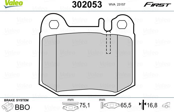 Valeo 302053 - Bremžu uzliku kompl., Disku bremzes ps1.lv