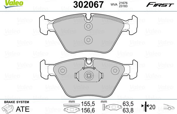 Valeo 302067 - Bremžu uzliku kompl., Disku bremzes ps1.lv