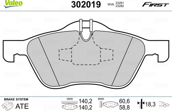 Valeo 302019 - Bremžu uzliku kompl., Disku bremzes ps1.lv