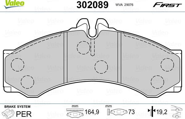 Valeo 302089 - Bremžu uzliku kompl., Disku bremzes ps1.lv