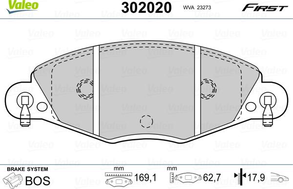 Valeo 302020 - Bremžu uzliku kompl., Disku bremzes ps1.lv