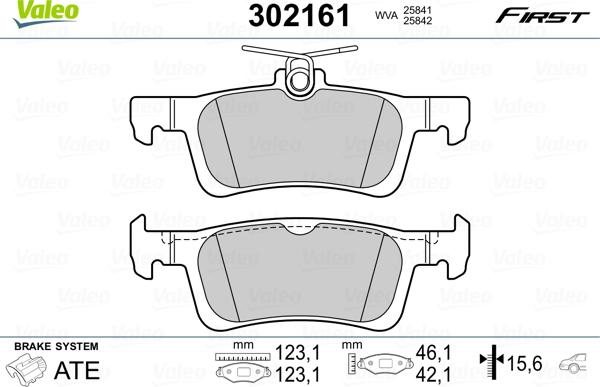 Valeo 302161 - Bremžu uzliku kompl., Disku bremzes ps1.lv