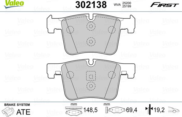 Valeo 302138 - Bremžu uzliku kompl., Disku bremzes ps1.lv