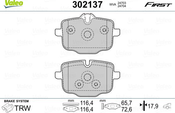 Valeo 302137 - Bremžu uzliku kompl., Disku bremzes ps1.lv