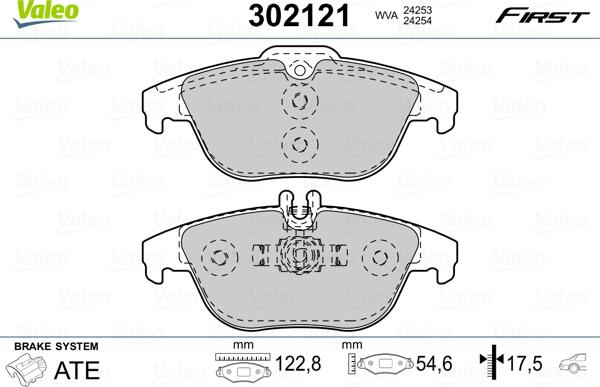 Valeo 302121 - Bremžu uzliku kompl., Disku bremzes ps1.lv