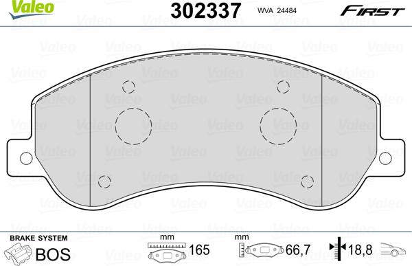 Valeo 302337 - Bremžu uzliku kompl., Disku bremzes ps1.lv