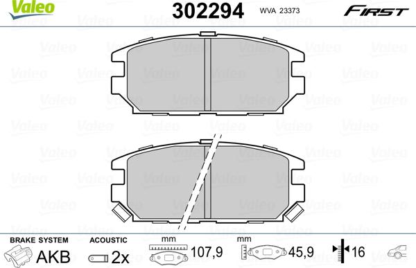 Valeo 302294 - Bremžu uzliku kompl., Disku bremzes ps1.lv